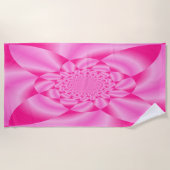 ピンクの葉の花 ビーチタオル (正面)