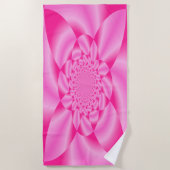 ピンクの葉の花 ビーチタオル (正面)
