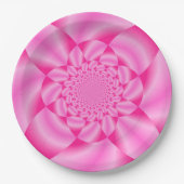 ピンクの葉の花 ペーパープレート (正面)