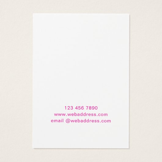 ピンクの葉ネックレスジュエリーディスプレイカード (裏面)