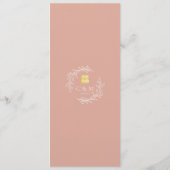 ピンクの葉モダンリース中国のの宴会 メニュー (裏面)