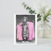 ピンクの葉書で ポストカード (スタンド正面)