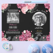 ピンクの葬儀の順序サービス生活の暗いフローラ チラシ (シングル)