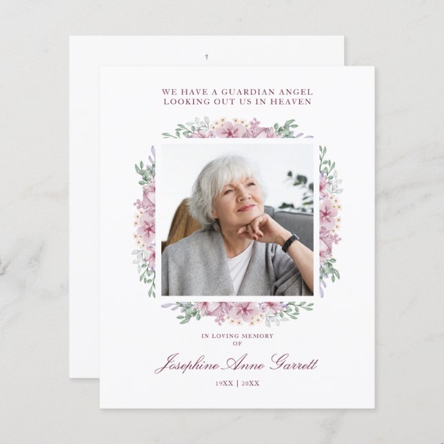 ピンクの葬儀写真追悼会親愛社 (正面/裏面)