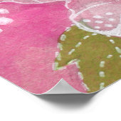 ピンクの葵マローマルバフラワーフローラ絵画ズ ポスター (角)