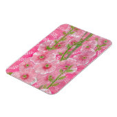 ピンクの葵マローマルバフラワーフローラ絵画ズ マグネット (左側)