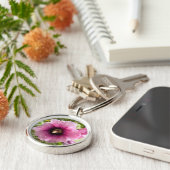 ピンクの葵 キーホルダー (側面)