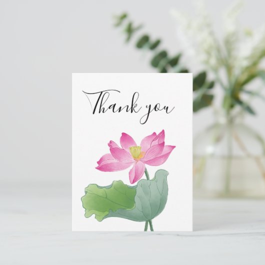 ピンクの蓮の水の色感謝していあなた  ポストカード (スタンド正面)