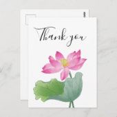 ピンクの蓮の水の色感謝していあなた  ポストカード (正面/裏面)