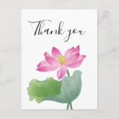 ピンクの蓮の水の色感謝していあなた ポストカード (正面)
