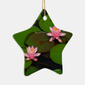 ピンクの蓮の水百合花園 セラミックオーナメント (右)