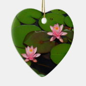 ピンクの蓮の水百合花園 セラミックオーナメント (右)