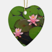 ピンクの蓮の水百合花園 セラミックオーナメント (左)