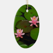 ピンクの蓮の水百合花園 セラミックオーナメント (右)