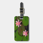 ピンクの蓮の水百合花園 ラゲッジタグ (正面縦)