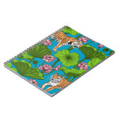 ピンクの蓮の池の虎 ノートブック (左側)