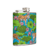 ピンクの蓮の池の虎 フラスク (右)