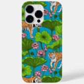 ピンクの蓮の池の虎 Case-Mate iPhoneケース (裏面)