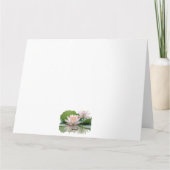 ピンクの蓮の花と結婚緑 サンキューカード (裏面)