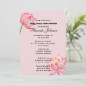 ピンクの蓮の花のブライズシャワー 招待状 (スタンド正面)
