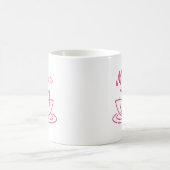 ピンクの蓮の花の名入れコーヒーマグ コーヒーマグカップ (中央)