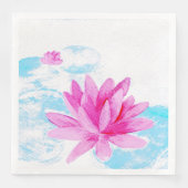 ピンクの蓮の花の水彩画 (正面)