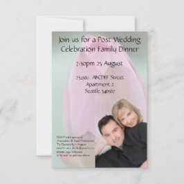 ピンクの蓮の花の結婚式のお祝い返信 出欠カード