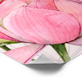 ピンクの蓮の花の縁ど黄金の歓迎サイン ポスター (角)