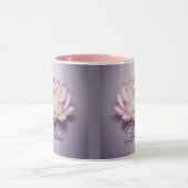 ピンクの蓮の花瞑想マグ マグカップ (中央)