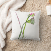 ピンクの蓮の花禅宗美術 クッション (ブランケット)