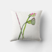 ピンクの蓮の花禅宗美術 クッション (裏面)