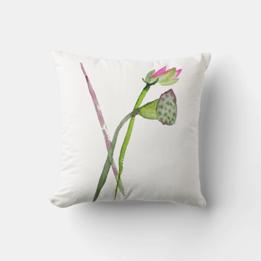 ピンクの蓮の花禅宗美術 クッション (正面)