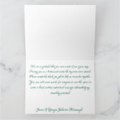 ピンクの蓮の花結婚の花嫁 サンキューカード (内部)