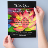 ピンクの蓮の花絵画のフライヤー チラシ (手)