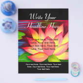 ピンクの蓮の花絵画のフライヤー チラシ (シングル)