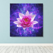 ピンクの蓮の花 キャンバスプリント (インサイチュ (ウッドフロア))