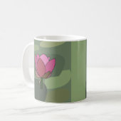 ピンクの蓮の花 コーヒーマグカップ (正面左)
