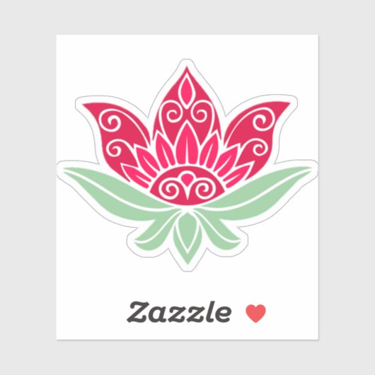 ピンクの蓮の花 シール (シート)