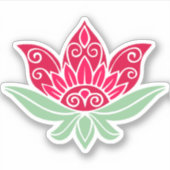 ピンクの蓮の花 シール (正面)