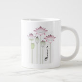 ピンクの蓮の花 ジャンボコーヒーマグカップ (右)
