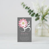 ピンクの蓮の花 スピリチュアルヨガ指導者オームのシンボル 名刺 (スタンド正面)