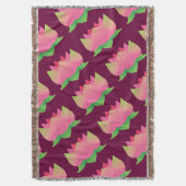 ピンクの蓮の花 スローブランケット (正面縦)