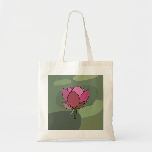 ピンクの蓮の花 トートバッグ (正面)