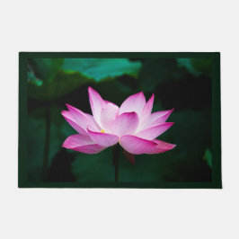 ピンクの蓮の花 ドアマット