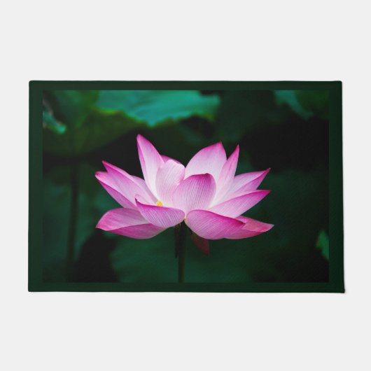 ピンクの蓮の花 ドアマット (正面)