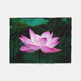 ピンクの蓮の花 フリースブランケット