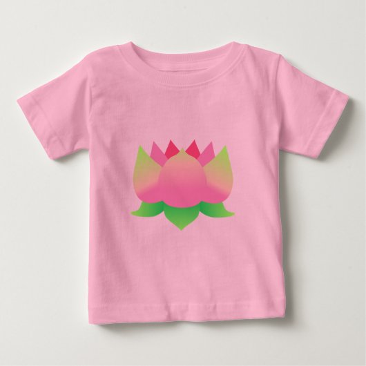ピンクの蓮の花 ベビーTシャツ (正面)