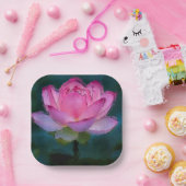 ピンクの蓮の花 ペーパープレート (パーティー)