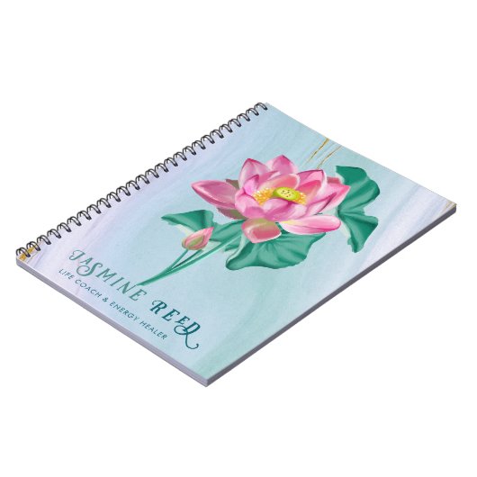 ピンクの蓮の花 | ライフコーチとエネルギーヒーラー ノートブック (左側)