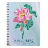 ピンクの蓮の花 | ライフコーチとエネルギーヒーラー ノートブック (正面)